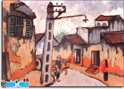 Một bức tranh về phố cổ Hà Nội của họa sĩ Bùi Xuân Phái