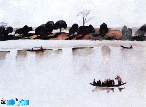 Tác phẩm  Rặng nhãn bên sông của họa sĩ Lưu Công Nhân