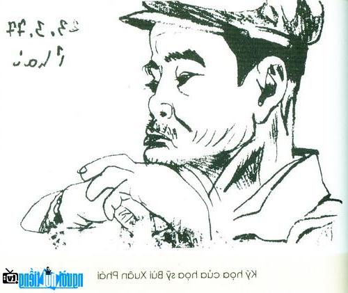 Ký họa của họa sĩ Bùi Xuân Phái về Nhà thơ Trần Huyền Trân
