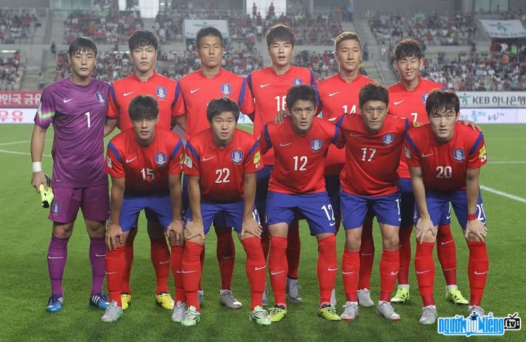 Hình ảnh đội hình ra sân của đội tuyển Hàn Quốc