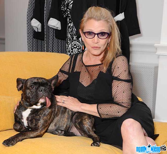 Bức ảnh diễn viên Carrie Fisher và chú chó cưng của bà