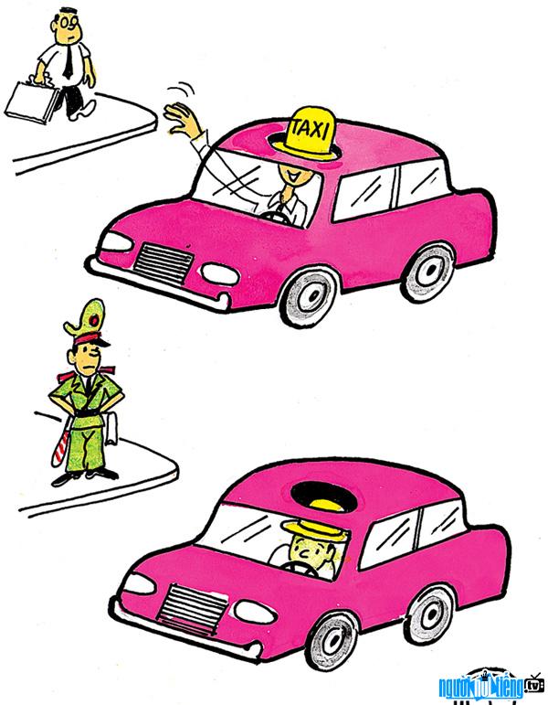 Tranh biếm họa về taxi dù của TQT