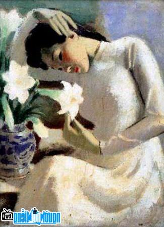  The famous work "Girl with a lily" by painter To Ngoc Van