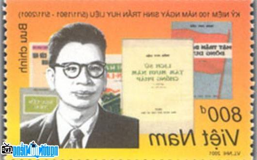  Portrait of Politician Tran Huy Lieu in stamps