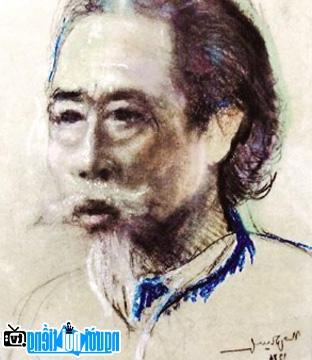 Palette painted portrait of Doan Phu Tu- Famous playwright Hanoi-Vietnam