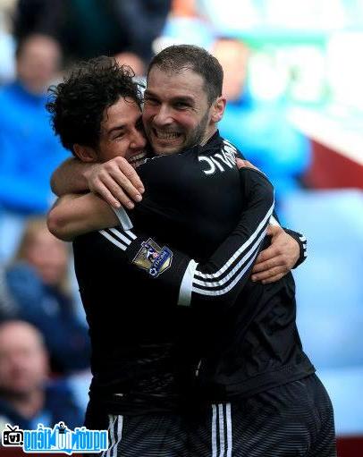 The joy of player Branislav Ivanovic with his Chelsea teammate after winning
