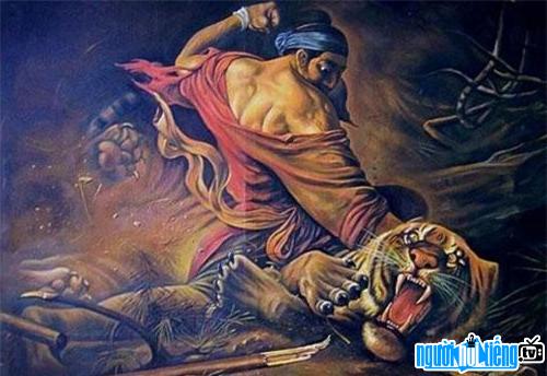  Picture of Vo Tong fighting a tiger