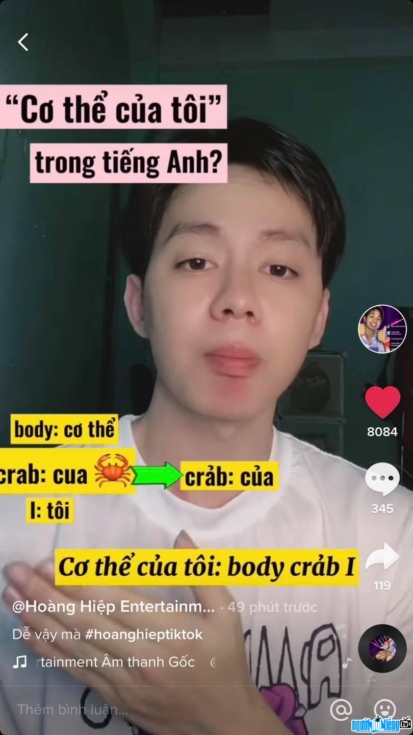  Hoang Hiep with creative funny content on Tiktok