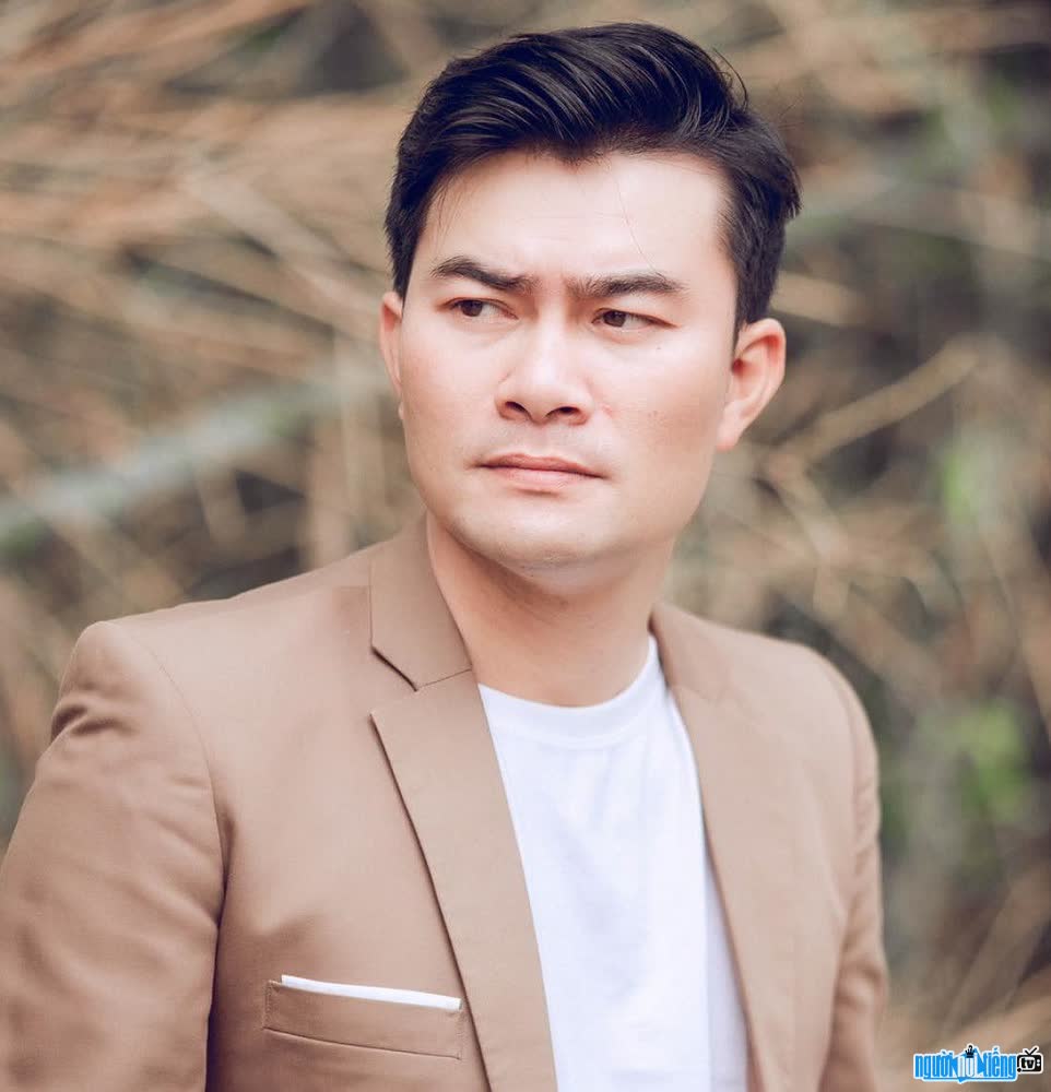 Close-up of the handsome face of male singer Duy Ninh