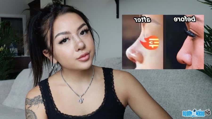 Mai in a makeup tutorial clip