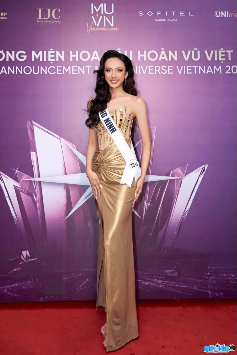 Hình ảnh người mẫu Vũ Mỹ Ngân tại cuộc thi Hoa hậu Hoàn Vũ Việt Nam 2022