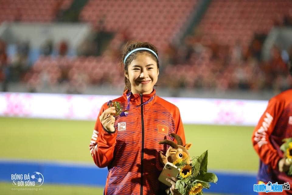 Portrait of female football player Nguyen Thi Thanh Nha