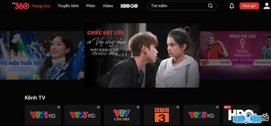 Hình ảnh giao diện website Tv360.vn