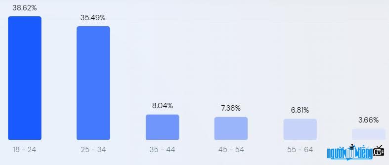  Age statistics for accessing Vov.Vn website