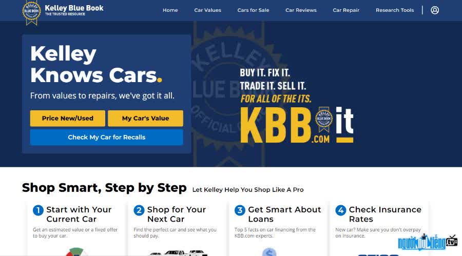 Giao diện Website Kbb.com