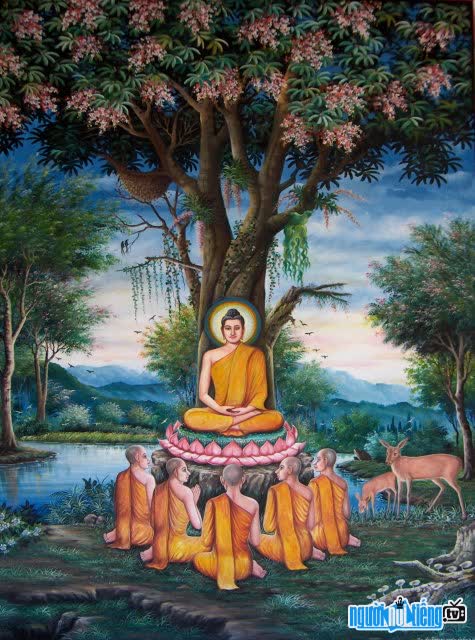 Painting of Siddhartha's teaching to the five brothers Kieu Tran Nhu