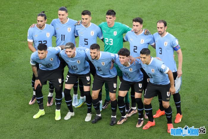 A picture of a Uruguayan team's line-up