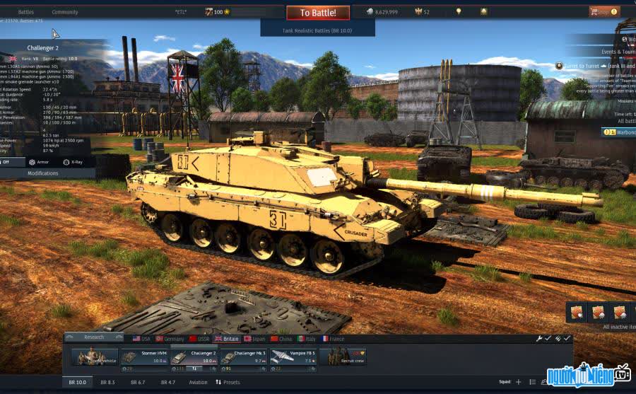 Hình ảnh giao diện game War Thunder