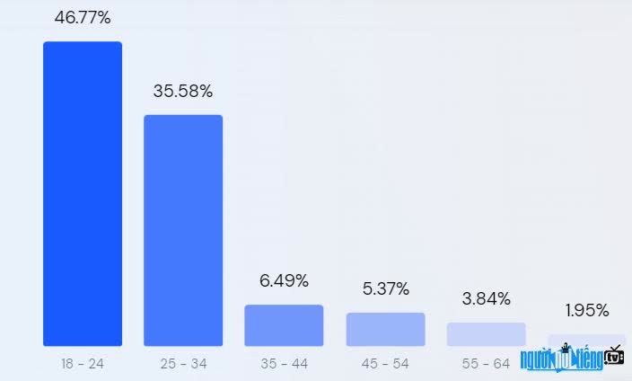  Chart of visitors to Bachhoaxanh.com website by age