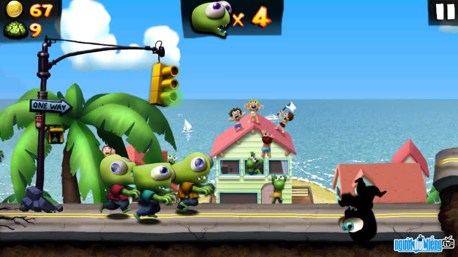 Người chơi sẽ được hóa thành thành một chú Zombies trong Game Zombie Tsunami