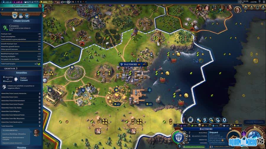 The interface image of the Game Civilization VI