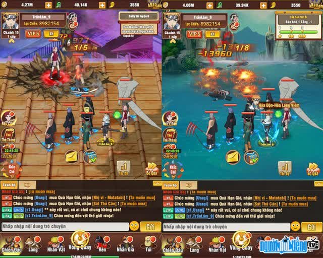 The interface image of the game Ninja Village: Truyen Ky