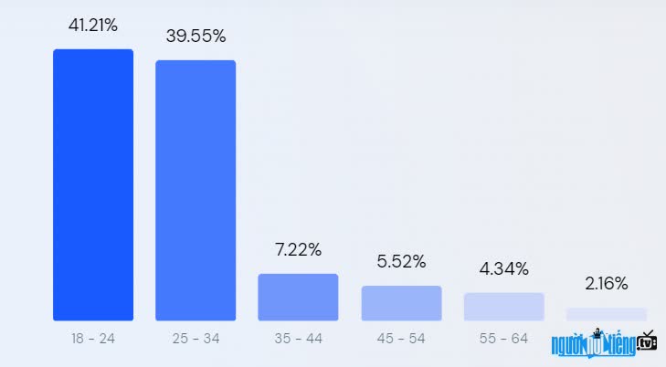  The chart of the age of customers accessing the Muaban.net page