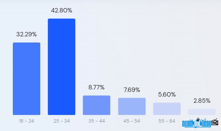 Biểu đồ về độ tuổi khách hàng truy cập trang Batdongsan.Com.Vn