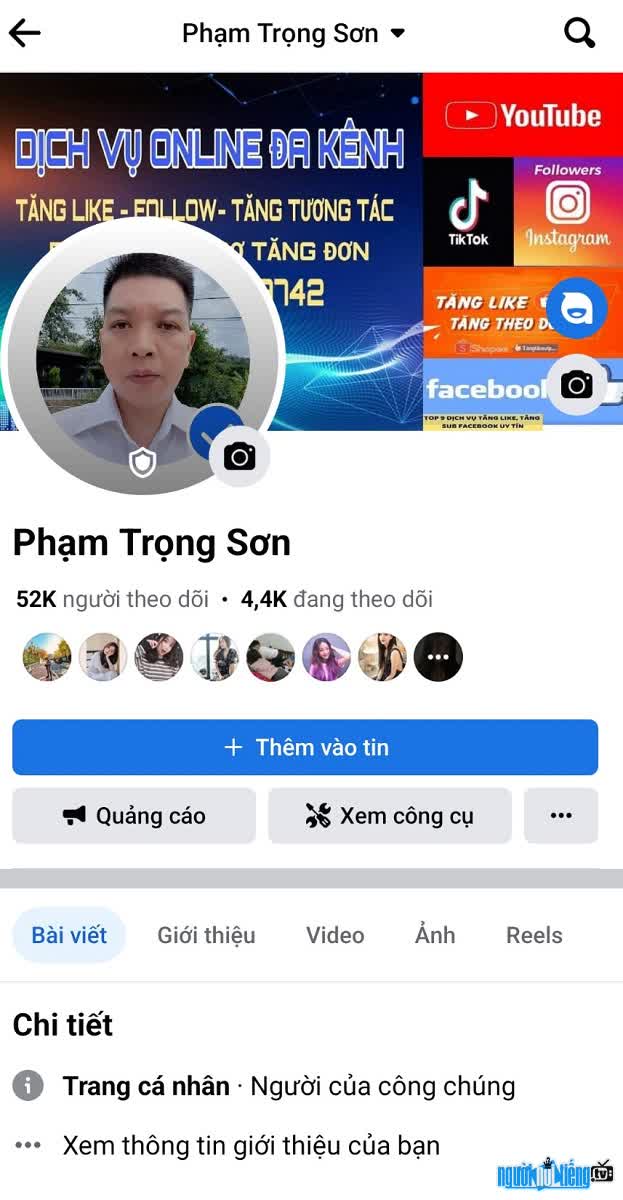 Trang facebook cá nhân của Phạm Trọng Sơn