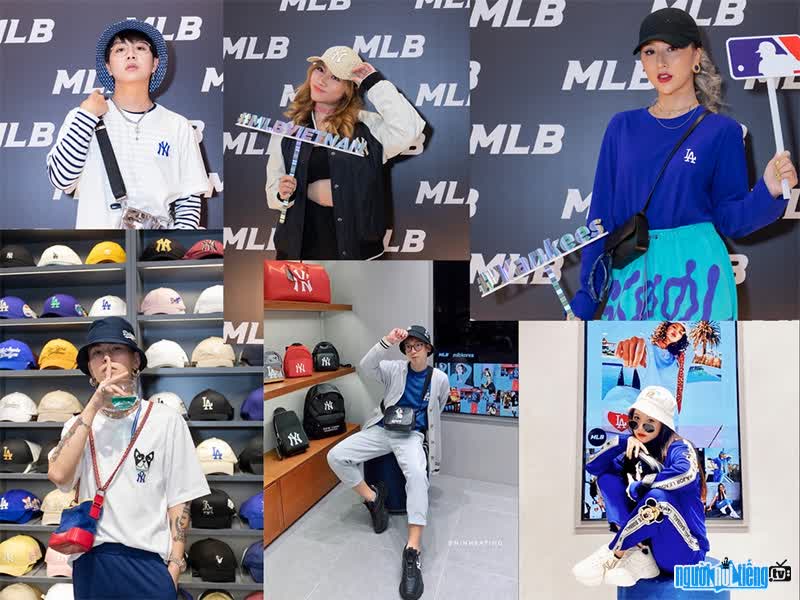 Pictures of many customers wearing MLB's clothes