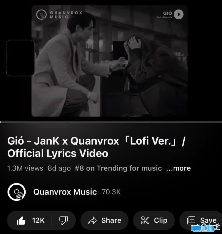 Ca khúc giõ của Quanvrox nhanh chóng lọp top Trending