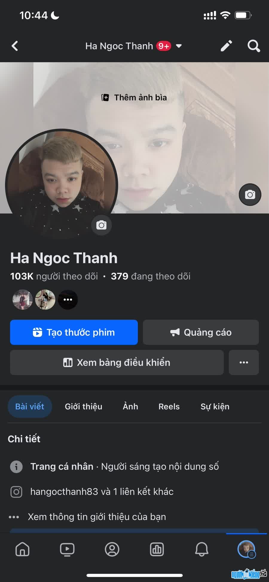 Trang fanpage của streamer Hà Ngọc Thanh đạt hơn 100k người theo dõi