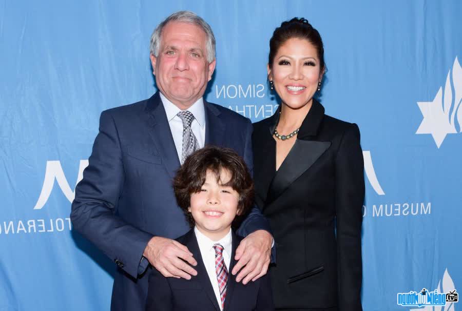 Julie Chen Moonves with her husband and son