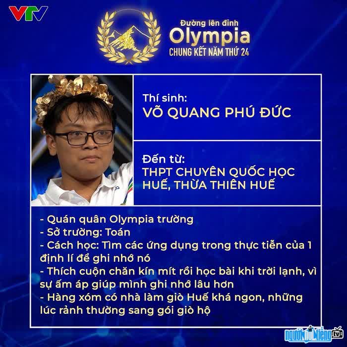 Impressive achievements of Champion Vu Quang Phu Duc