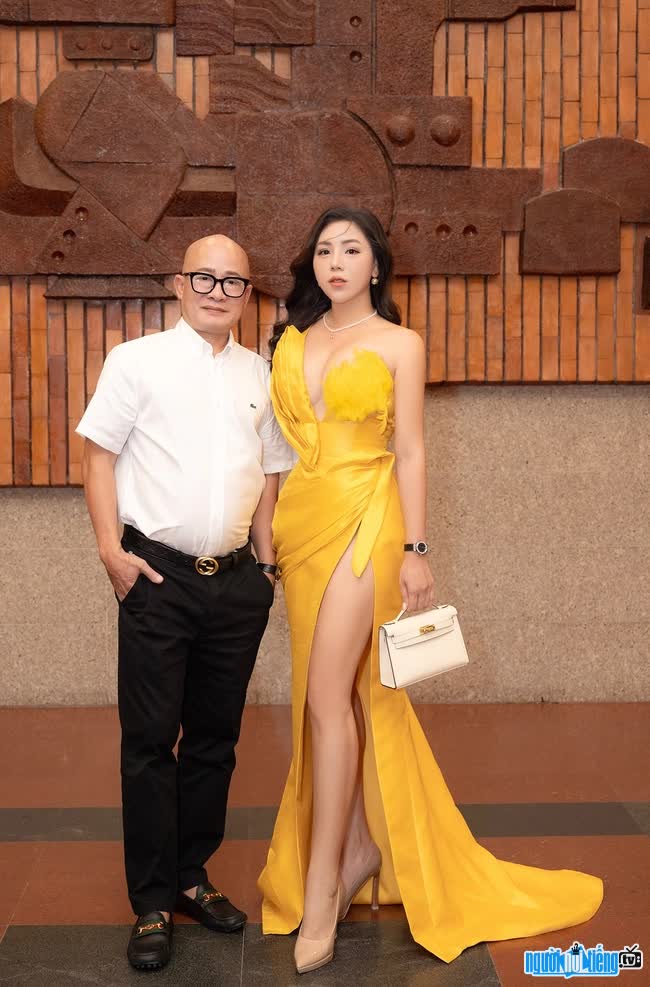 Designer Kathy Huong and her husband at an event