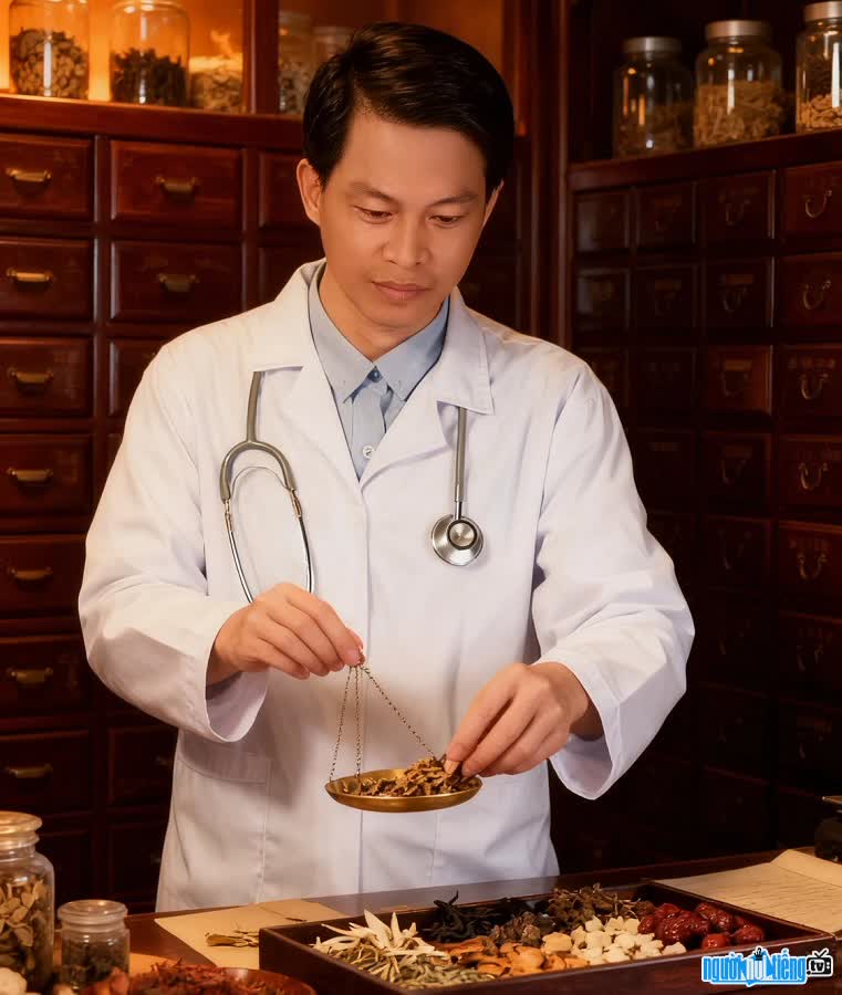 Doctor Hanh Dang dispenses medicine for a patient