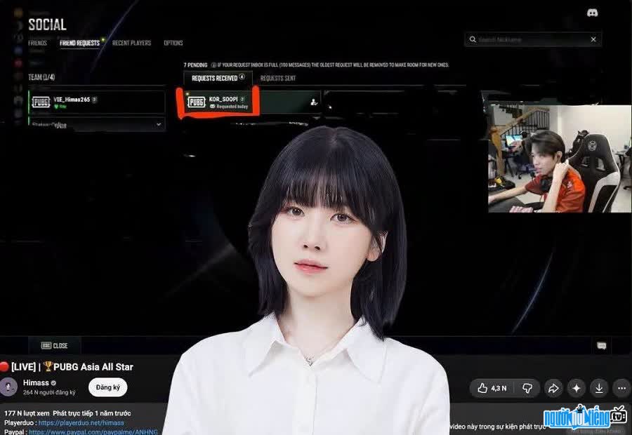 Streamer Soopi gửi lời kết bạn cho Himass