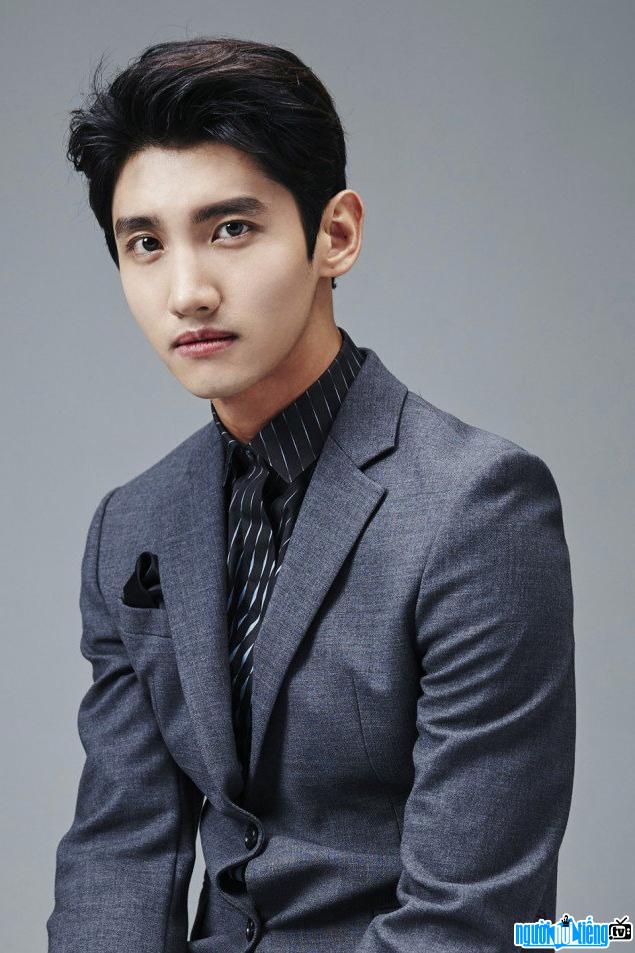 A close-up of singer Changmin's handsome face