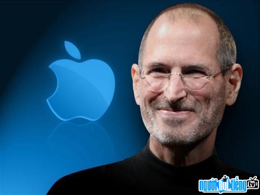  Entrepreneur Steve Jobs and the Apple brand logo