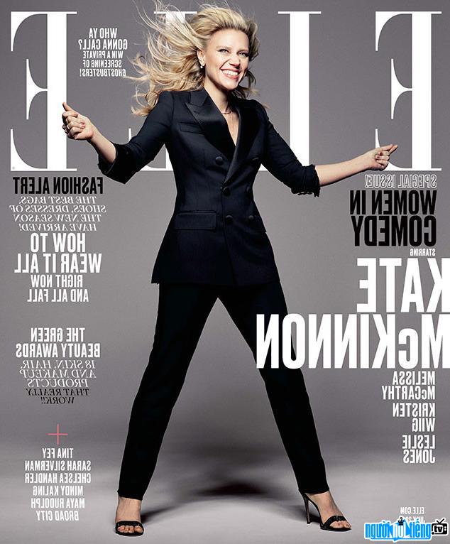 Actor Kate McKinnon's picture on the cover of a magazine