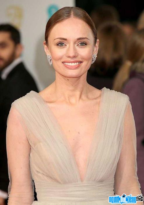 Picture of actress Laura Haddock sexy with deep bust dress