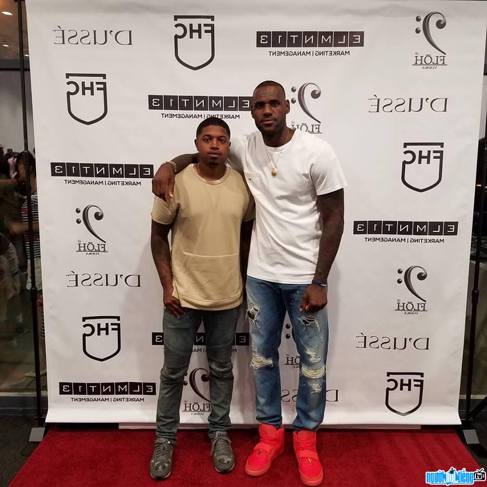 LeBron James Basketball Player with his brother Frankie at an event