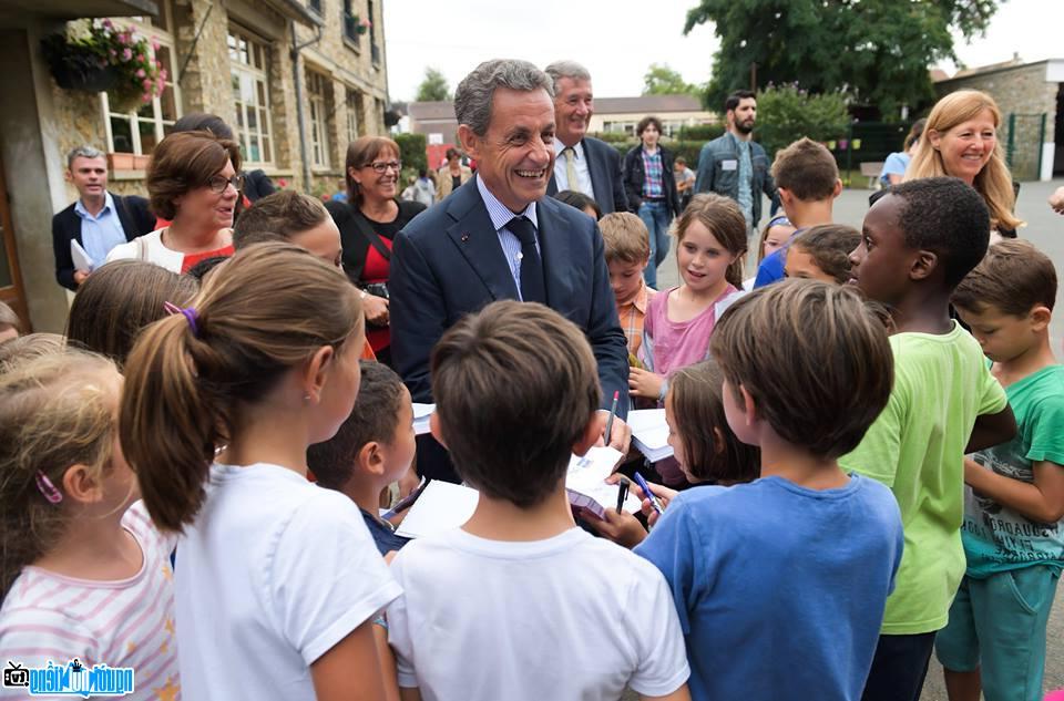 Nicolas Sarkozy during a visit