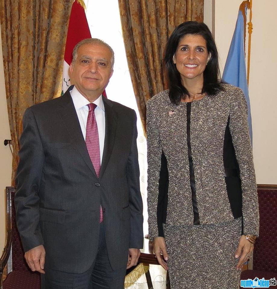 US Ambassador Nikki Haley in a meeting with Iraqi Ambassador Alhakim Mohamed Ali