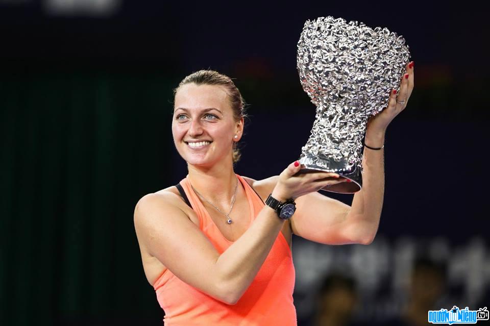 Petra Kvitova with the cup won in a recent victory