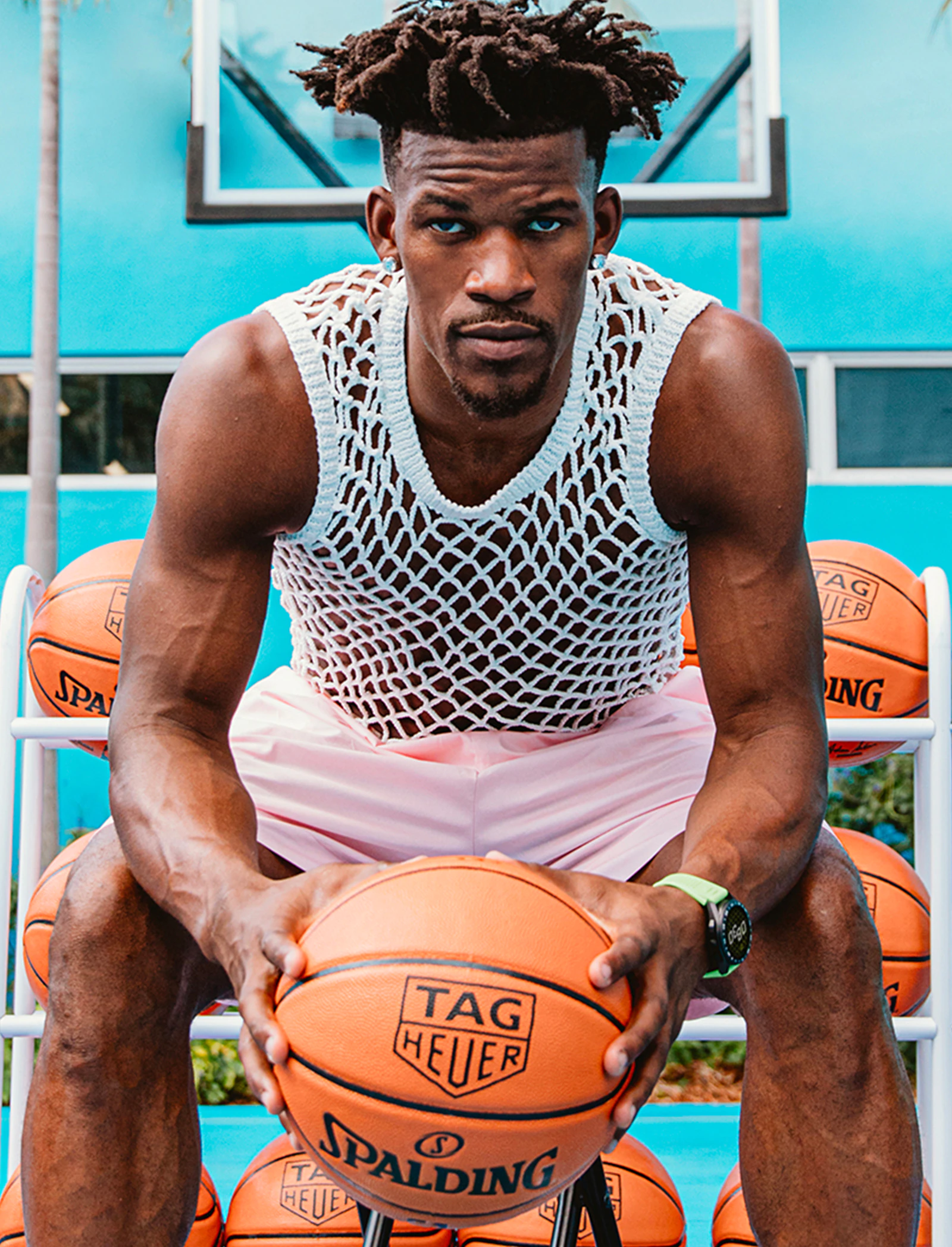 Brother with a splattered basketball