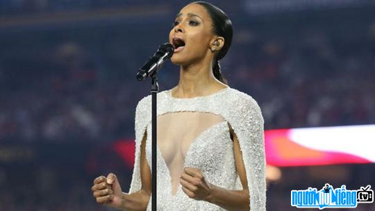 Singer Ciara performing on stage