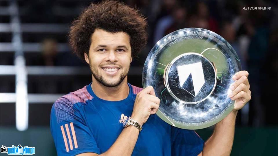  tennis player Jo-Wilfried Tsonga with his most recent victory