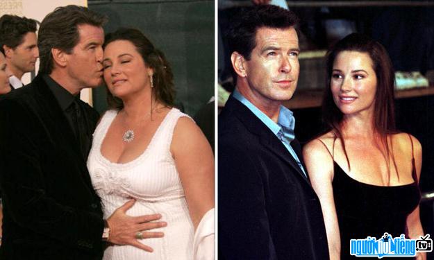 Couple Keely Shaye Smith and Pierce Brosnan young and present