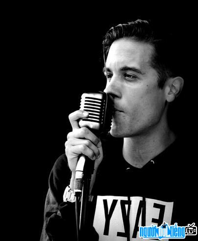 The image of rapper G-Eazy in the recording studio